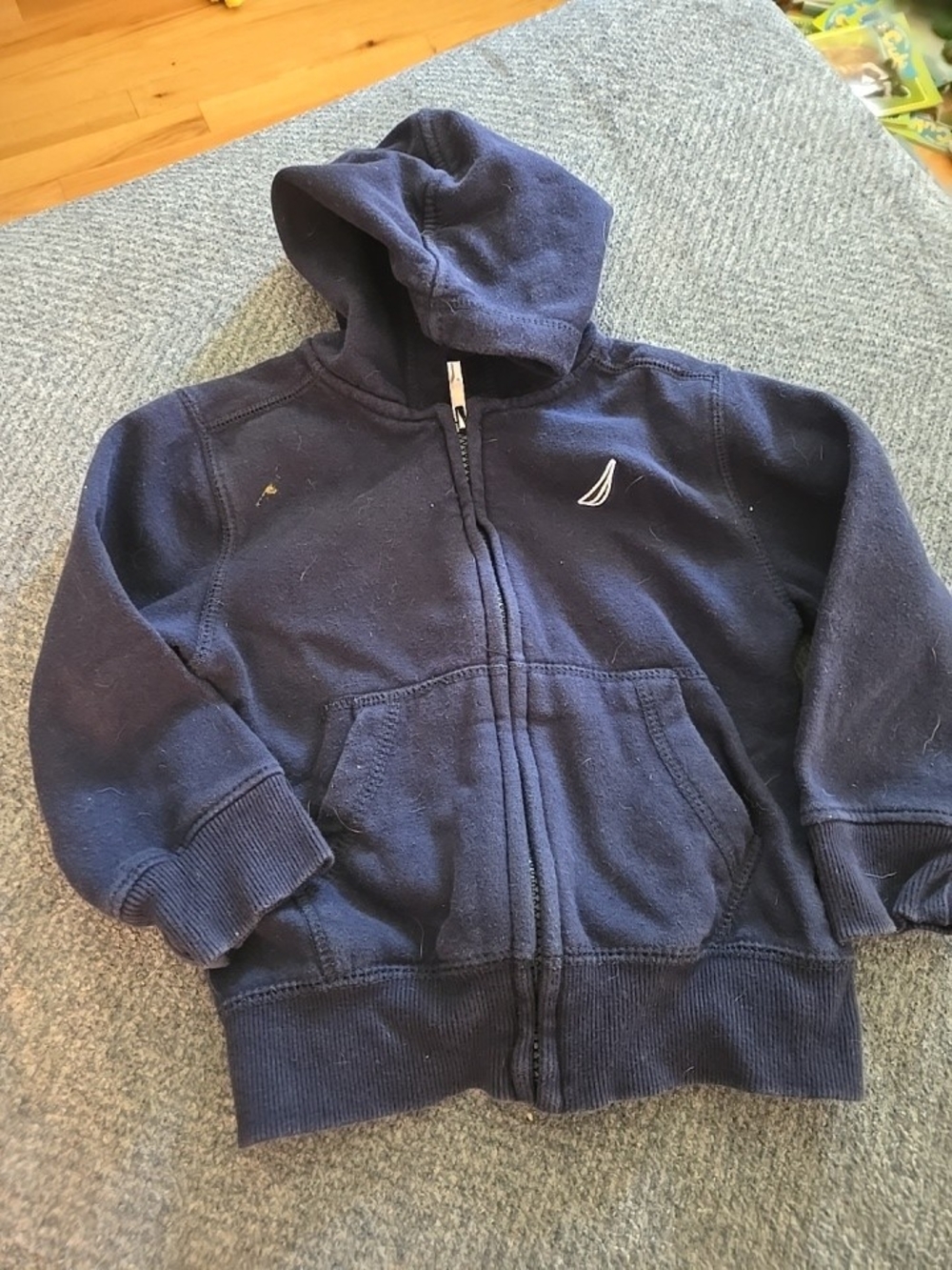Nautica Kids Navy Zip-Up Hooded Sweatshirt